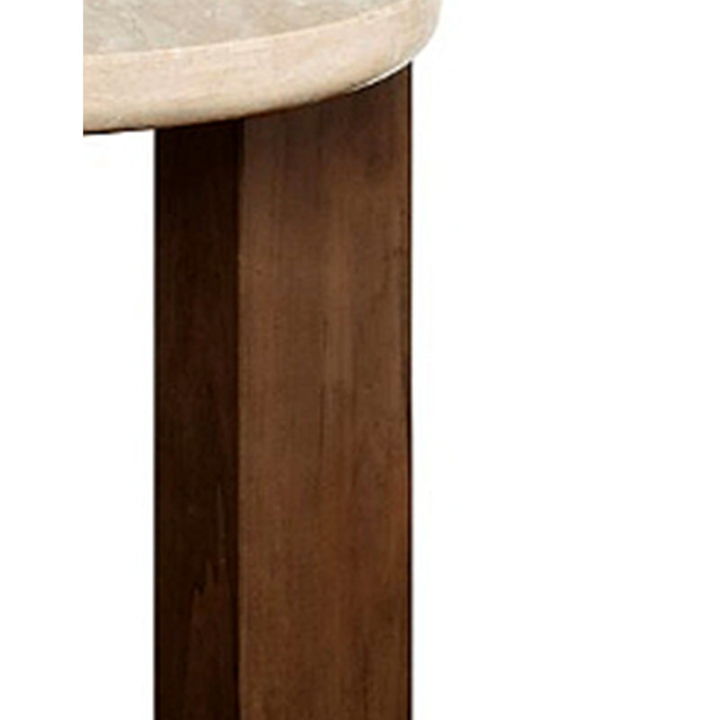 Leonardo Travertine Top End Table