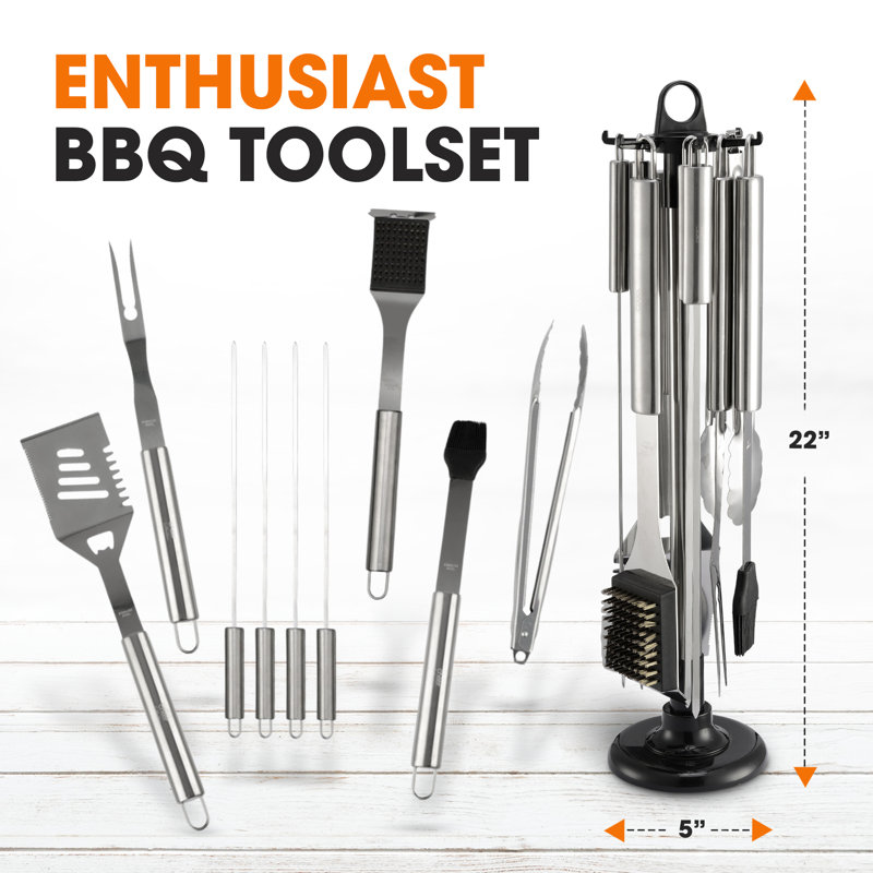 Cheer Collection Stainless Steel Grilling Tool Set