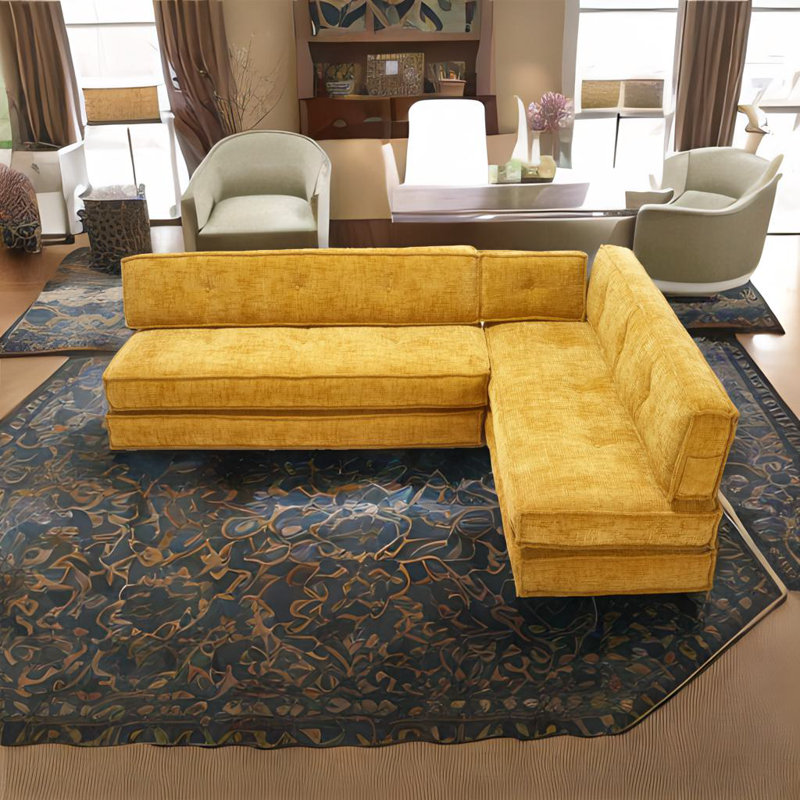 Canapé modulaire en chenille, Jaune