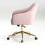 Chaise de bureau rembourrée en velours Farrah-101215815