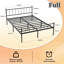 Structure de lit double, tête et pied de lit, structure stable, rangement sous le lit, aucun sommier requis, noir-1729842626