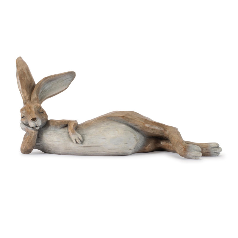 Statue de lapin allongé (ensemble de 2)