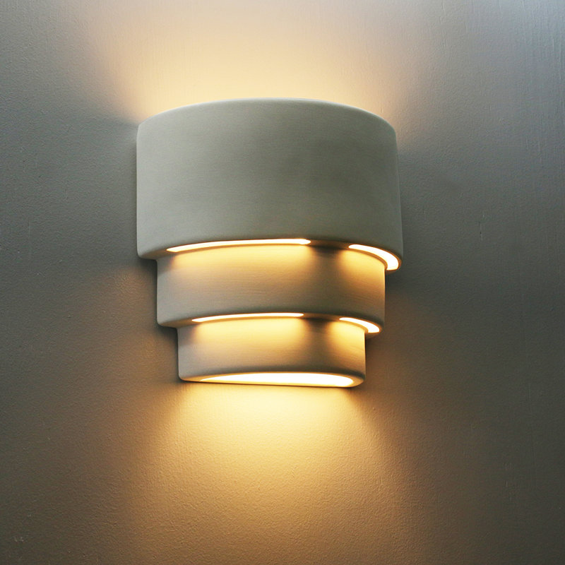 Applique murale encastrée à 1 lumière à intensité variable Dara, Bisque à peindre