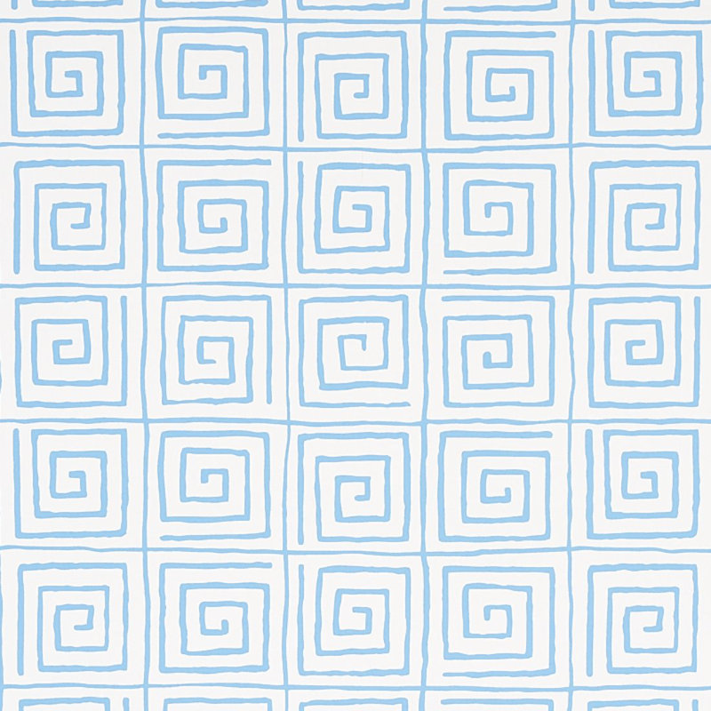Schumacher x Cristina Buckley Trousdale Wallpaper, Aqua