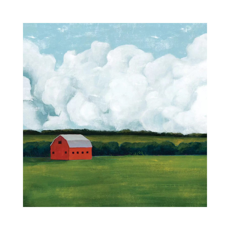 «Lone Barn I» par Grace Popp - reproduction d'art, Pas de tapis, Toile tendue, H 26 po x l 26 po x P 1,5 po