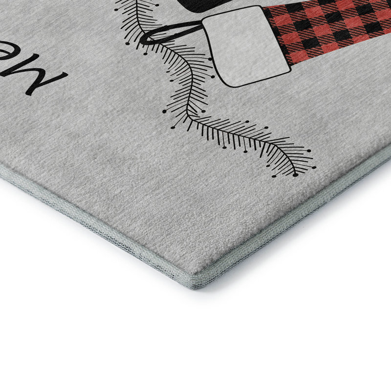 Premium Machine Washable Cerrito AMF216 Gray Rug, Rectangle 5' x 7'6"