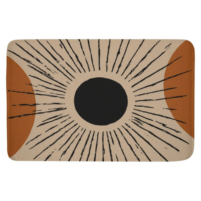 Sunburst Pattern Bath Rug, 16 X 24