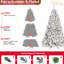 Arbre de Noël 4 pi avec 150 lumières ultralumineuses, 21 branches de pin naturel, 366 boules de neige, branches articulées pour un assemblage rapide, cadre de support en métal stable avec éclairage, pointes de feuillage enneigées, sans effort