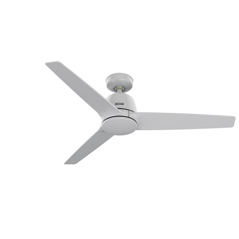52" Jasmine Roth 3 - Blade Standard Ceiling Fan with Remote, Dove Gray