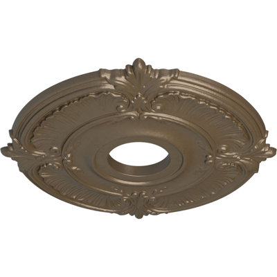 Endurathane Attica Ceiling Medallion, 18"OD x 4"ID x 5/8"P (Fits Canopies up to 5"), Hand-Painted Warm Silver Finish