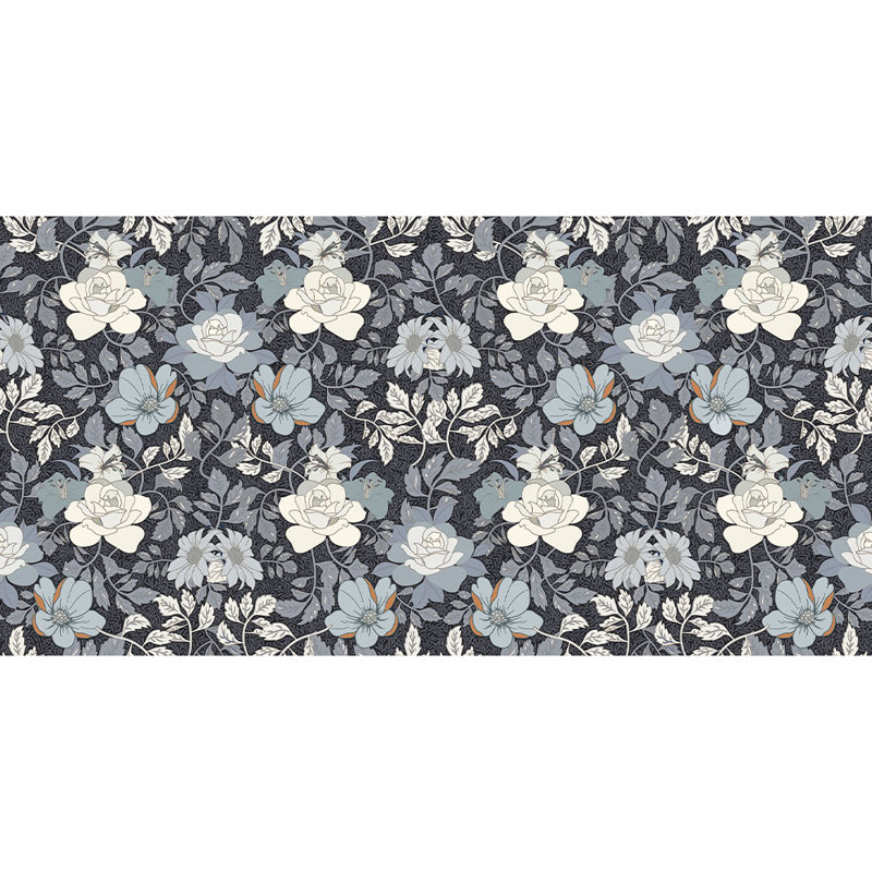 Bloom 24X48 Decorative Floral Wall Tile, Blue