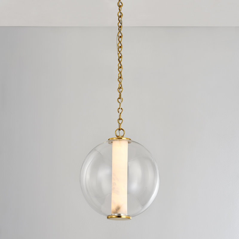 Luminaire suspendu sphère 1 lumière DEL, H 18 po x l 16 po x P 16 po