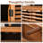 Suniya Modern 3-Door Storage Cabinet With Adjustable Shelves, Slatted Doors-368952915
