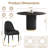 Modern Round Dining Table Set With Upholstered Chairs, Pedestal Base Kitchen Set For 2-4, Space-Saving Breakfast Nook Furniture-436762222-437119276-437119441