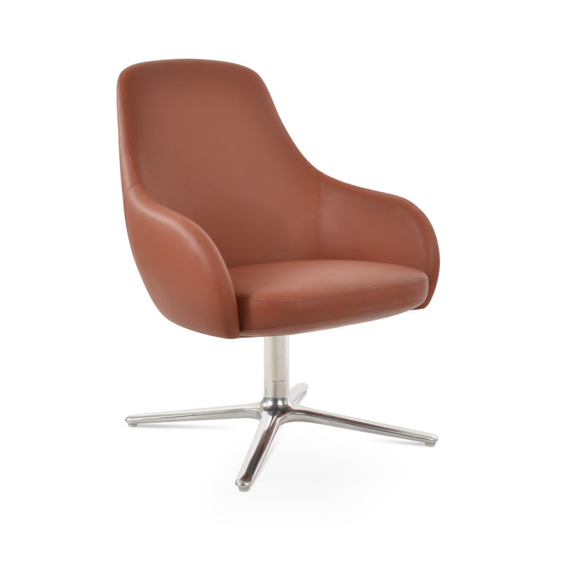Fauteuil pivotant ovale Gazel, Cannelle