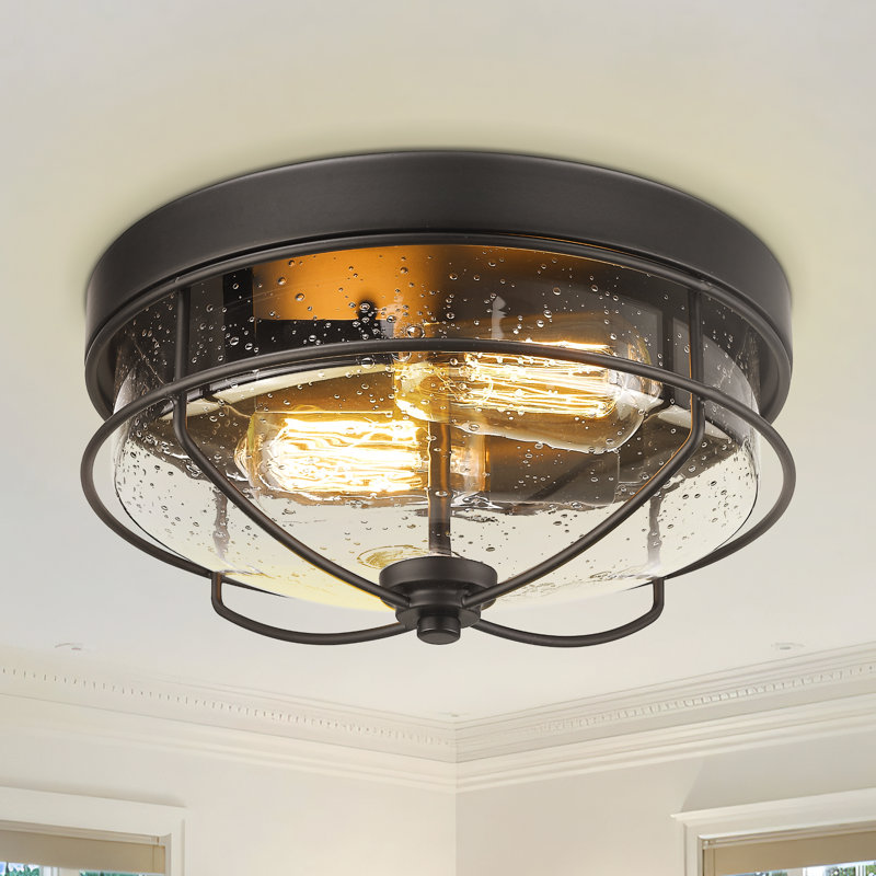 Plafonnier encastré 11,8 po 2 lumières Akhtari, Noir