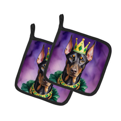 Paire de poignées Doberman Pinscher King of Mardi Gras