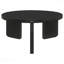 Table basse noire ronde en bois massif