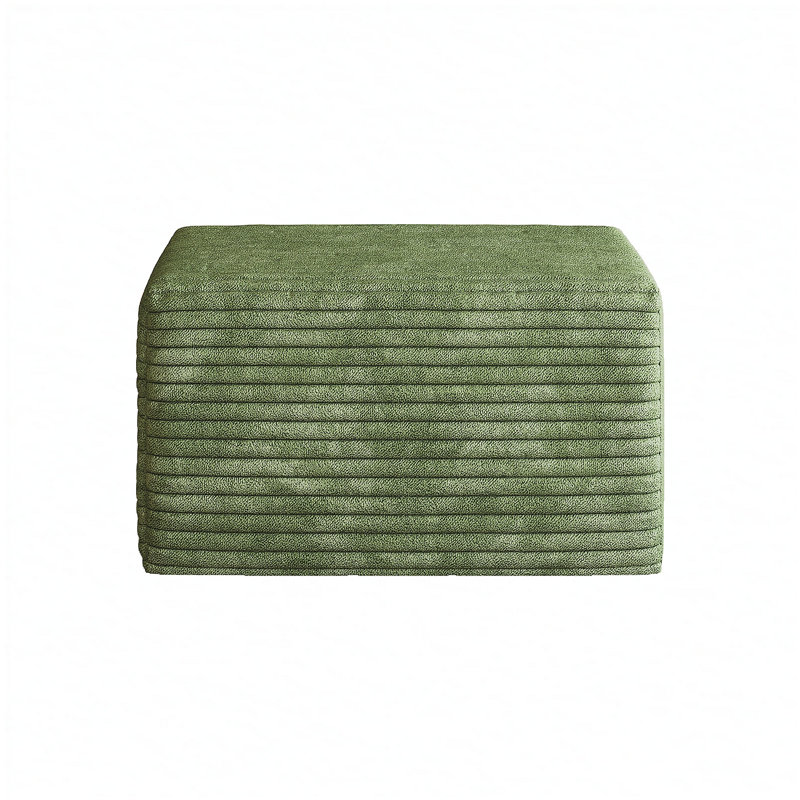 Repose-pieds pour canapé, aucun assemblage requis, vert (tissu velours côtelé moelleux), Green
