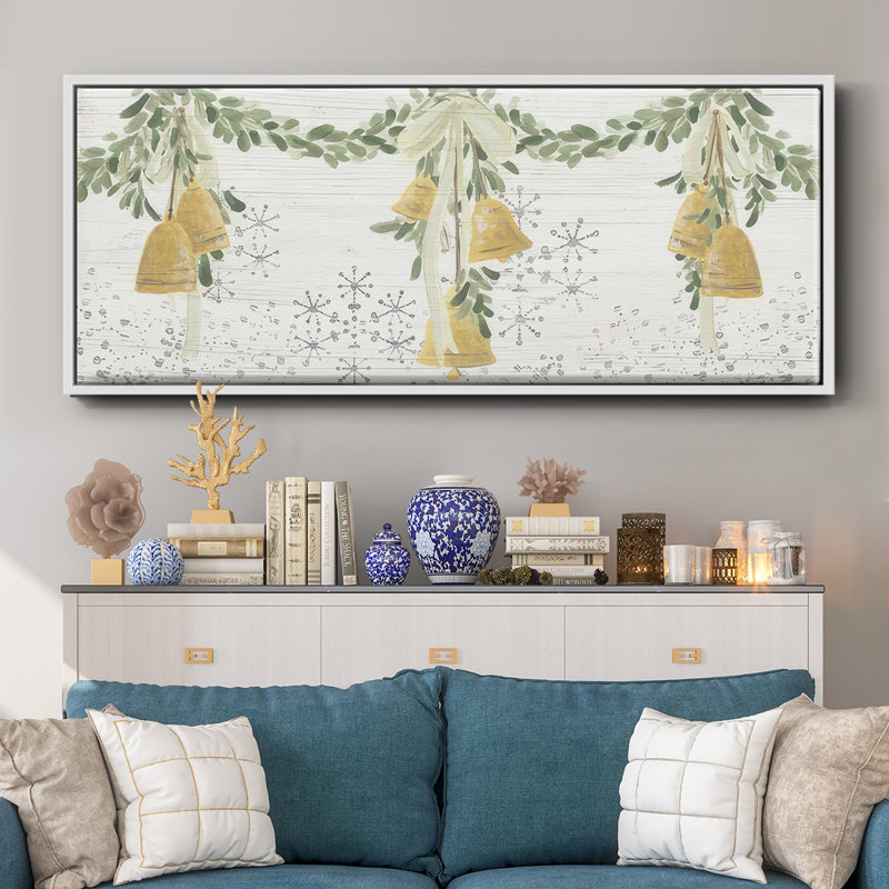 Holidy Bells- Framed Canvas, 8" H x 20" W
