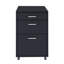 Classeur noir lustré avec 3 tiroirs - Design, 18 po x 22 po x H 28 po, sans assemblage, 62 lb, roulettes pour compartiment de tiroir facile à déplacer, 18 po x 22 po 28 po, mouvement sans effort