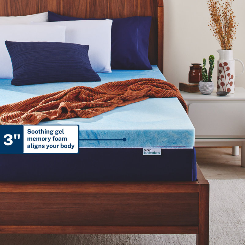 3'' Gel Memory Foam Mattress Topper, Twin