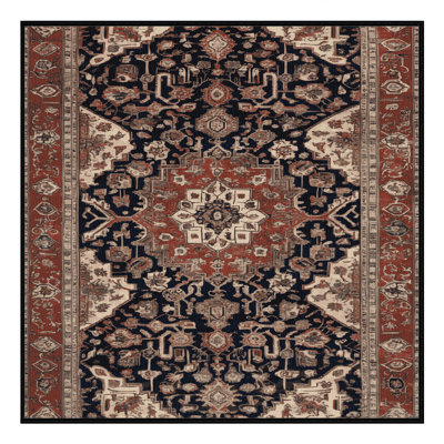 Machine Washable Persian Brown Area Rug