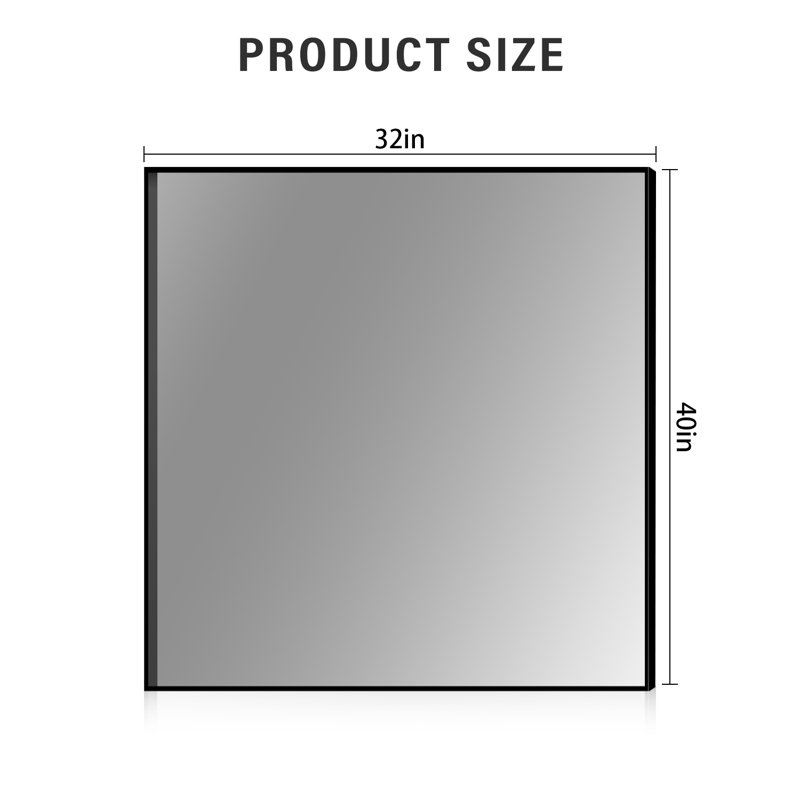 Lunara 1.18'' Thick Bathroom Vanity Mirror with Black Frame – Decorative Modern Accent Wall Mirror, Easy Installation
