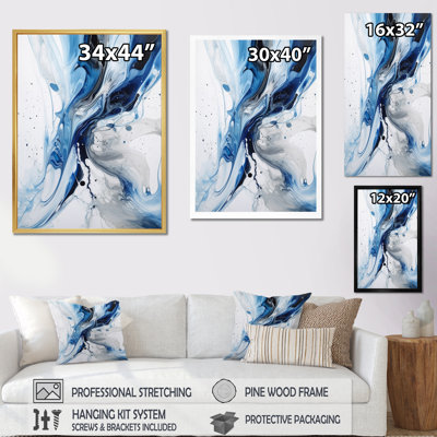 Blue and Grey Ethereal Elixir I - Abstract Canvas Print Wall Art