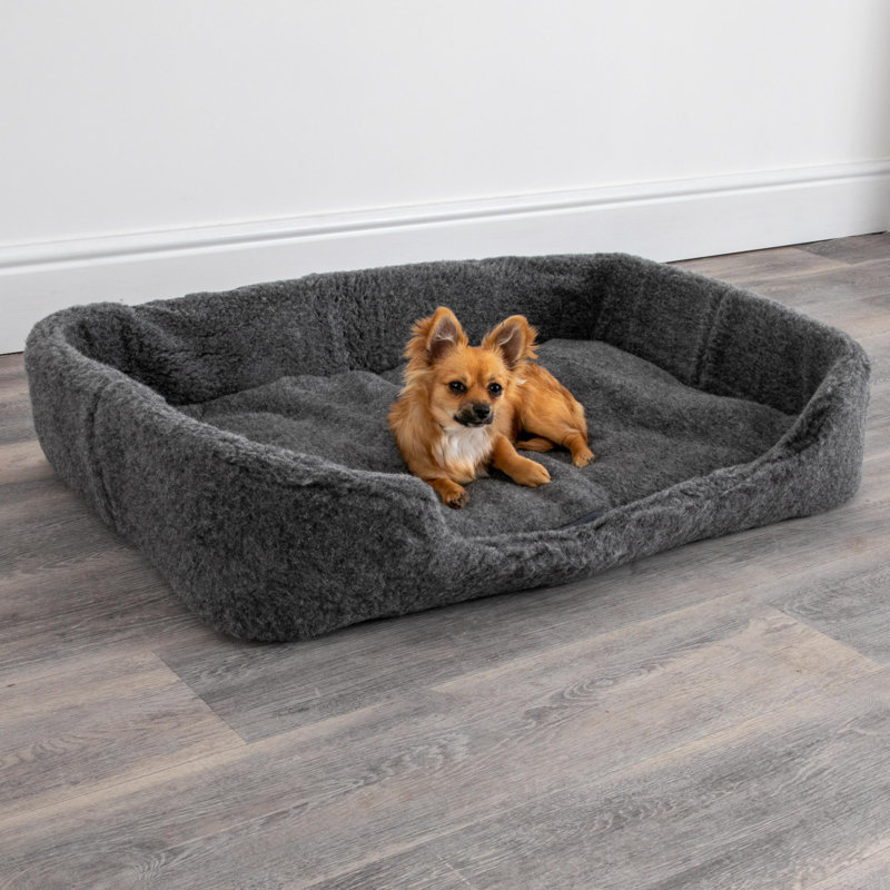 Azaiah Fleece Pet Bed, Grey, 15cm H x 90cm W x 60cm D