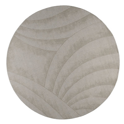Volute Wool Abstract Area Rug in Silver