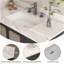 Dessus de meuble-lavabo en marbre de 43 pouces, comptoir blanc avec 3 trous de robinet pré-percés, comptoir de salle de bain avec lavabo central rectangulaire encastré et dosseret de 4 po de hauteur, Bianco Carrara Venato