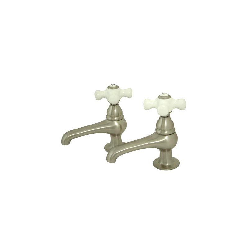 Centerset Bathroom Faucet, Satin Nickel