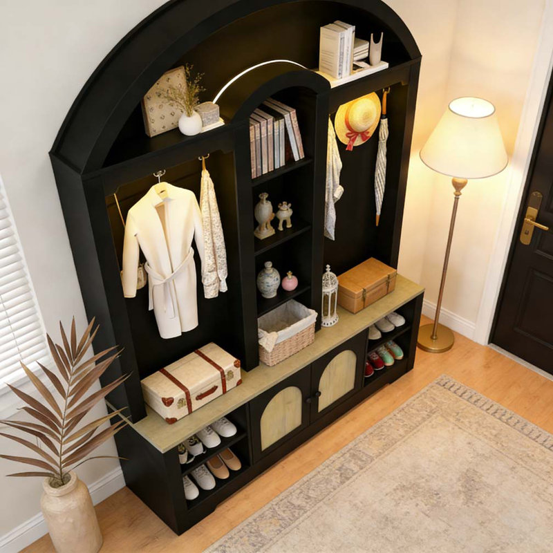 Armoire / vestibule multifonctionnelle, vestibule, Noir