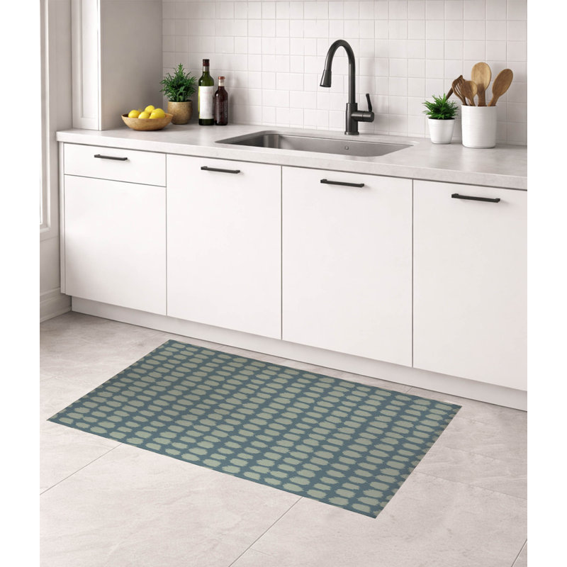 Tapis de cuisine tacheté à profil bas, Sauge, Rectangle 7 pi x 5 pi