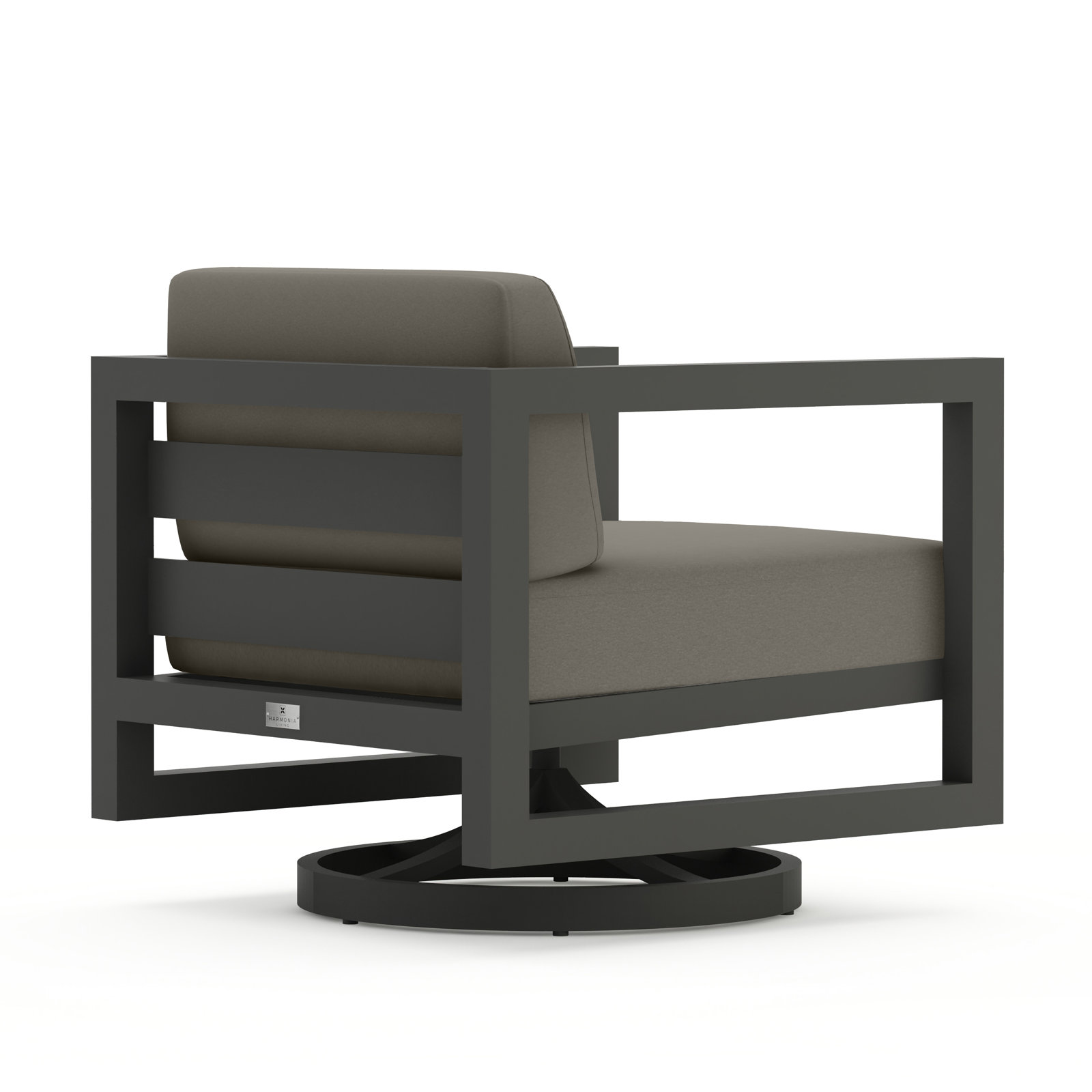 Yarieli Outdoor Chair with Sunbrella® Cushions, Slate, Canvas Charcoal Sunbrella® Canvas