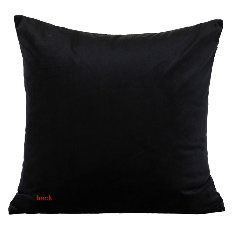 Housse de coussin réversible en velours géométrique, Carré, H 20 po x l 20 po