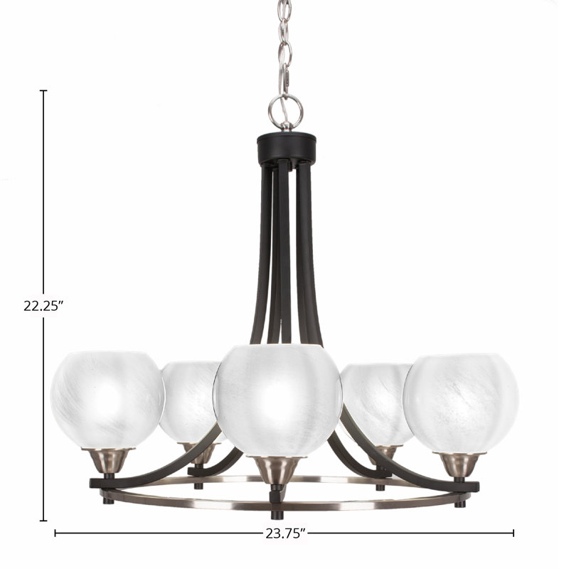 Lustre à 5 lumières Paramount, Blanc