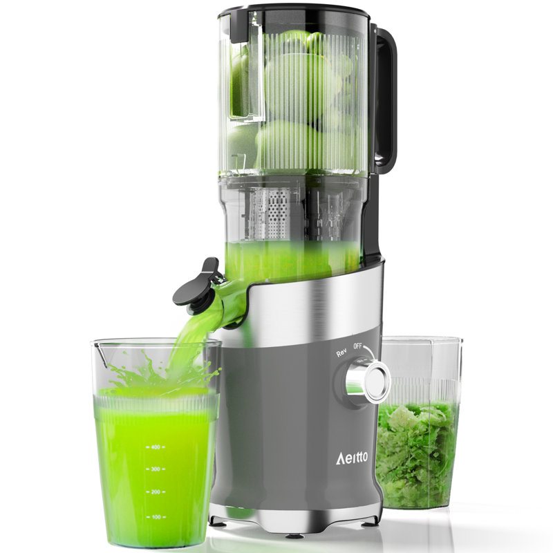 Aeitto Juicer Machines, grande goulotte d'alimentation pour fruits et légumes entiers de 4,9 po, Argent argent