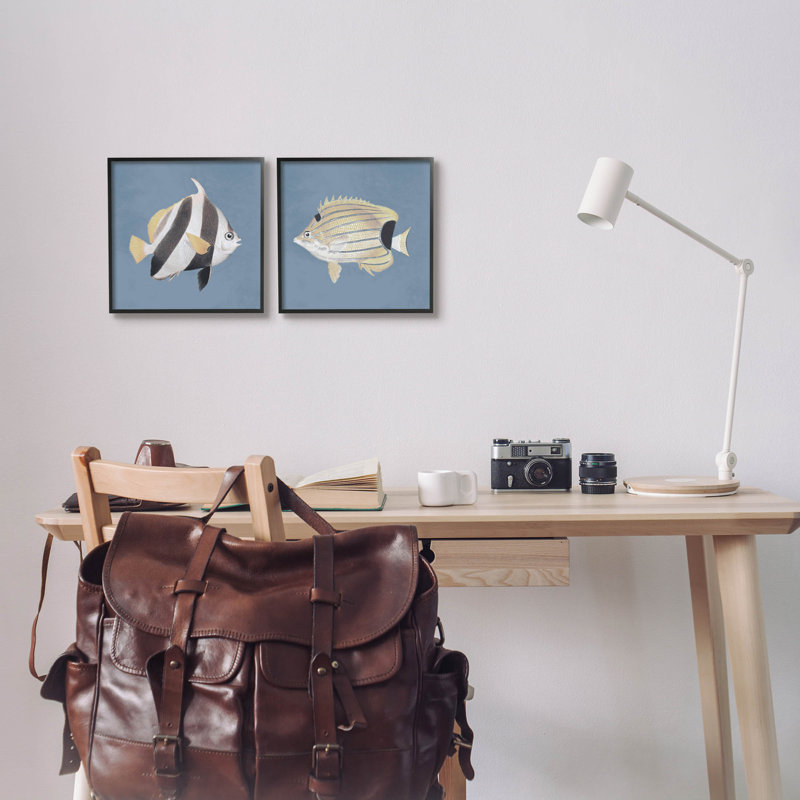 «Marine Fish Underwater Sea Life», ensemble de 2 giclées encadrées par Piddix, Giclée encadrée noir minuit