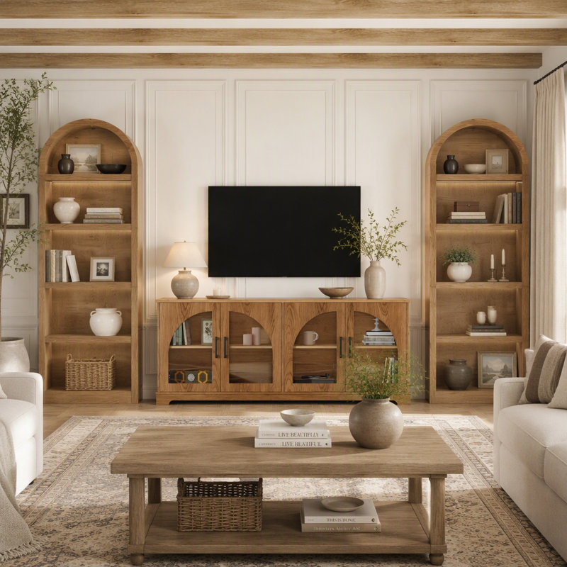 Ensemble de meuble télé 3 pièces avec bibliothèque pour téléviseur de 70 po ou moins