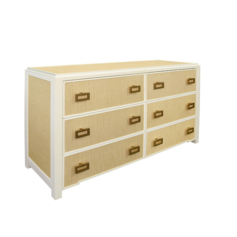 Commode à six tiroirs, Beige