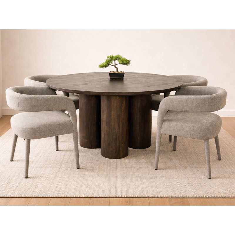 Ensemble de table de salle à manger 63 "avec 6 chaises grises Conda, Grey