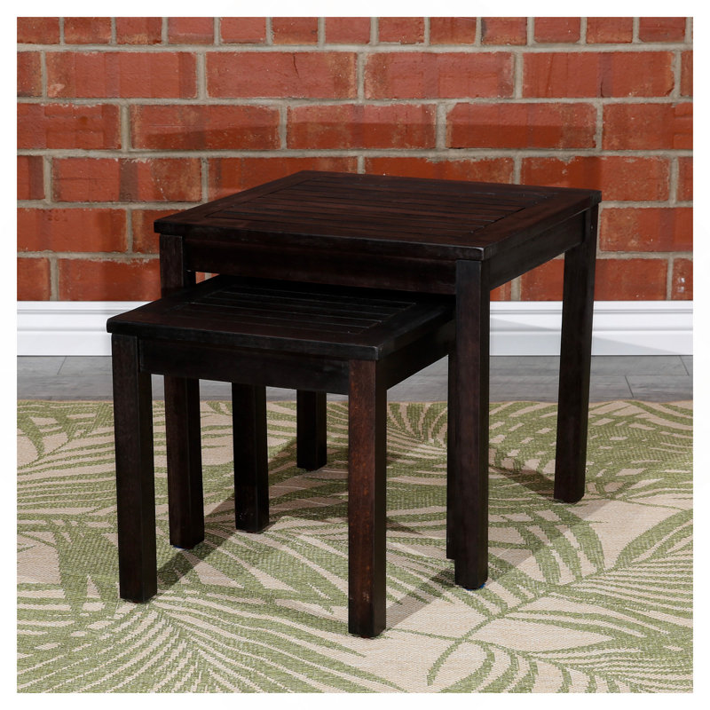 2-Piece Eucalyptus Nesting Table Set, Espresso