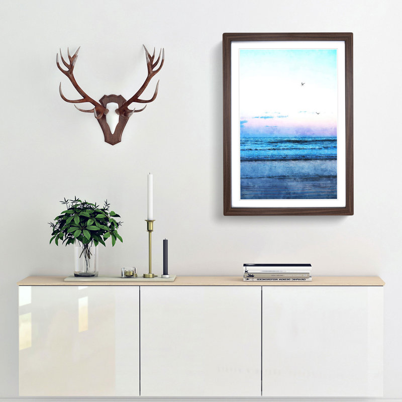 Seagulls Flying High - Framed Print, Walnut Framed, 87cm H x 62cm W x 2cm D