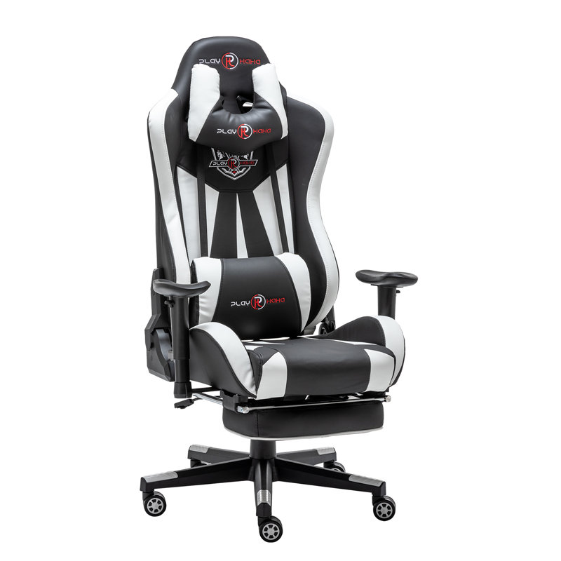 Fauteuil de jeu et de course Divger, Blanc / noir