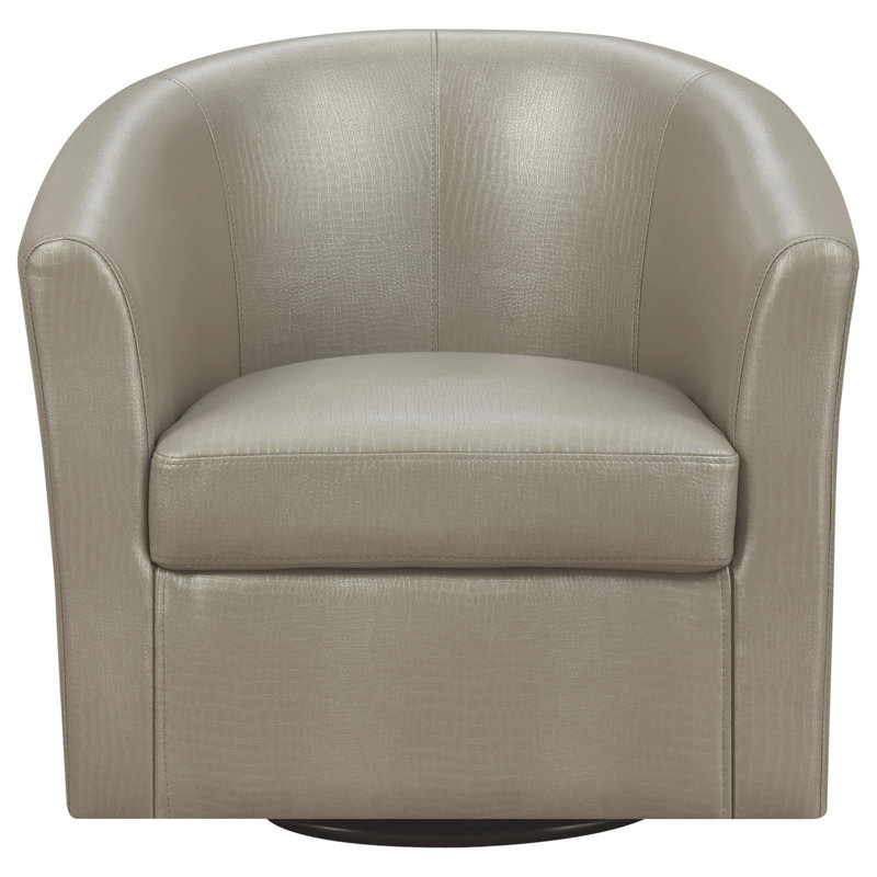 Fauteuil pivotant, fauteuil demi-tonneau, fauteuil d'appoint, Similicuir gris