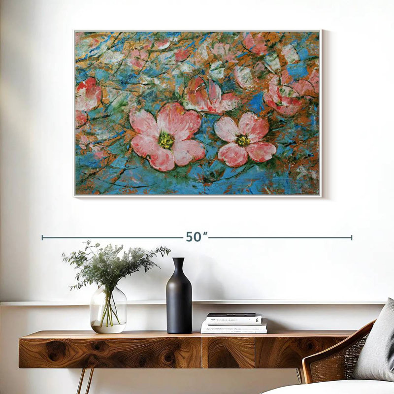 Cornouiller, Cadre flottant blanc, 40 po x 27 po
