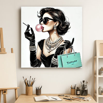 Modern Glam: Tiffany-Inspired Fashion Diva Canvas Wall Art