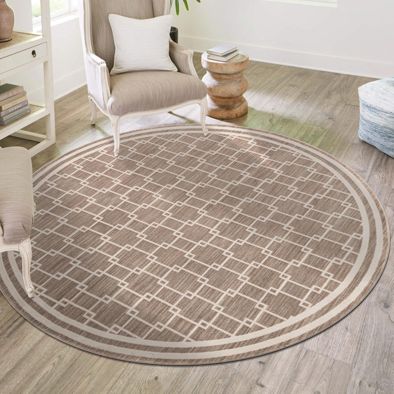 Tapis Jill Zarin Metropolitan Uptown beige, Rond 3 pi 1 po